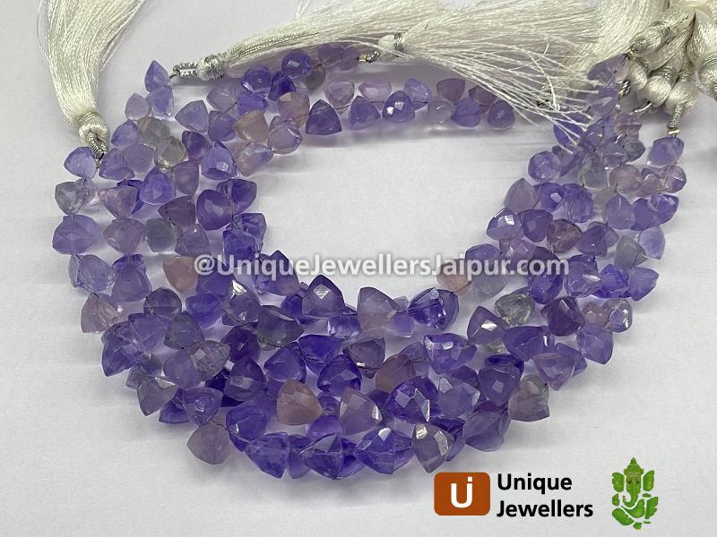 Yttrium Purple Fluorite Faceted Trillion Beads