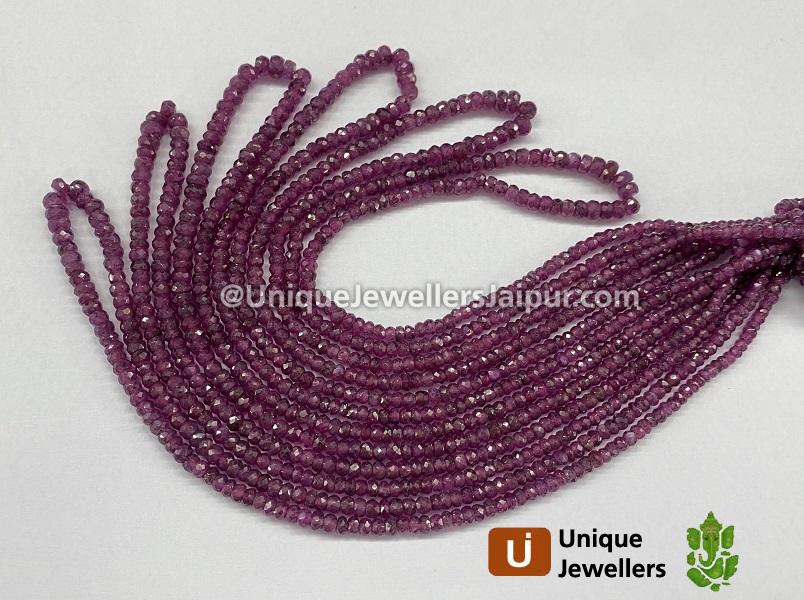 Natural Ruby Faceted Roundelle Beads