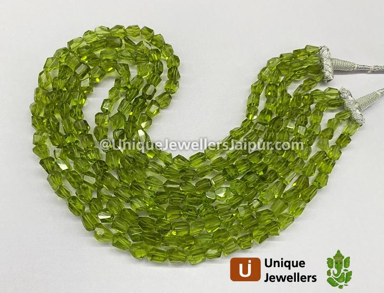 Peridot Fancy Cut Nuggets Beads