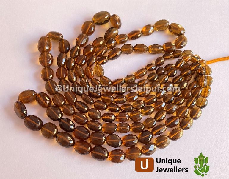 Cognac Quartz Far Faceted Nuggets Beads