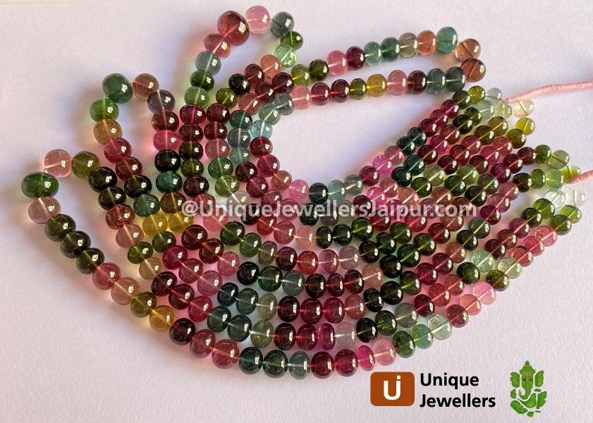 Tourmaline Far Smooth Roundelle Beads