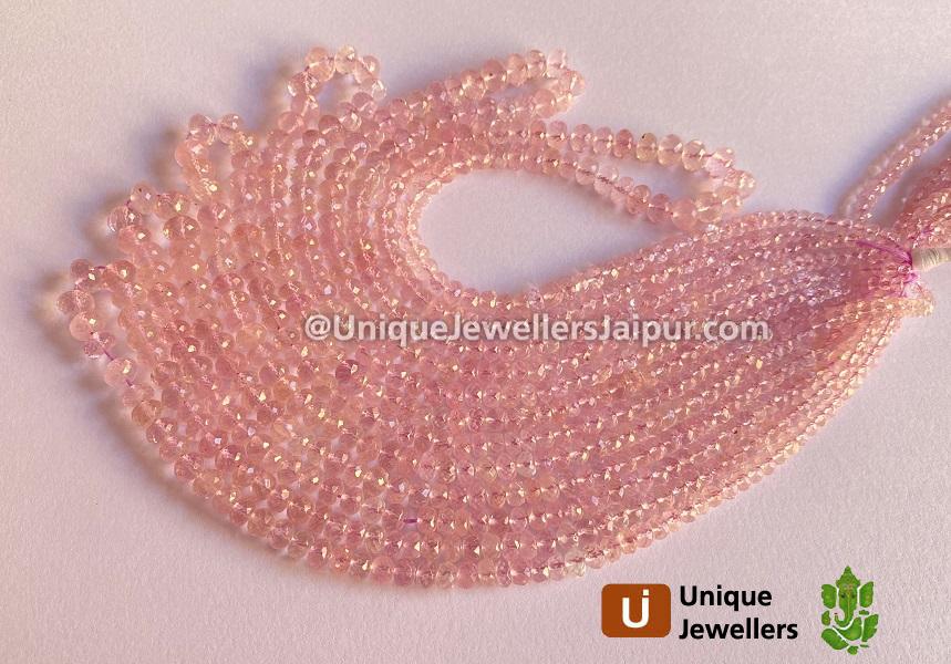 Morganite Far Faceted Roundelle Beads