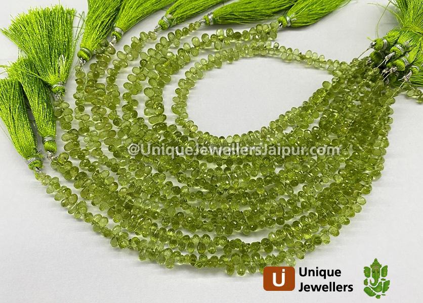 Peridot Faceted Drops Beads