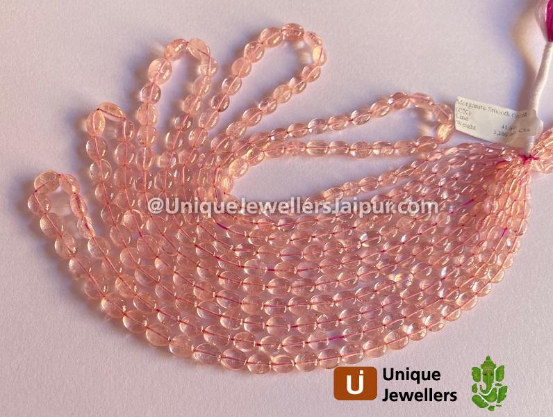 Peach Morganite Smooth Oval Beads