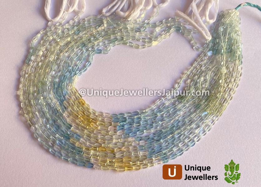 Fine Making Multi Aquamarine Faceted Oval Beads