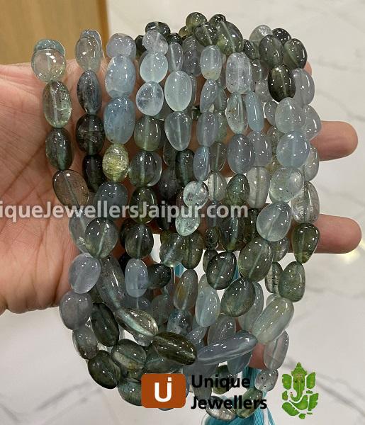 Moss Aquamarine Smooth Nuggets Beads