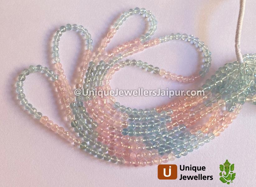 Multi Aquamarine Faceted Round Balls Beads