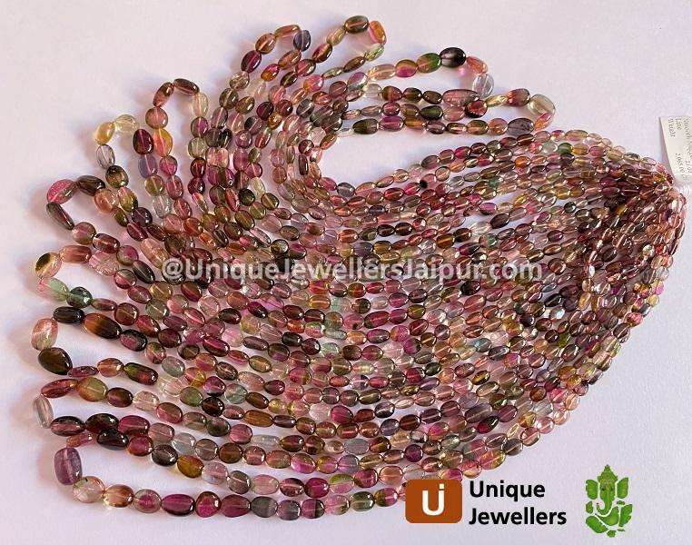 Bi Color Tourmaline Smooth Nuggets Beads