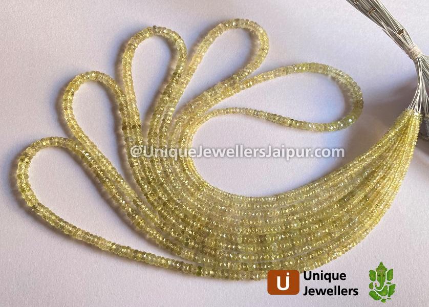 Chartreuse Sapphire Faceted Roundelle Beads