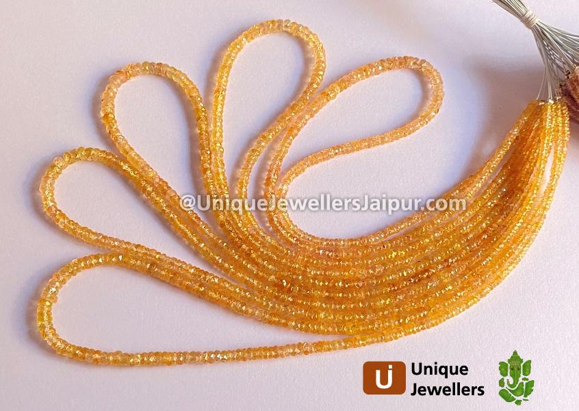 Tangerine Sapphire Faceted Roundelle Beads