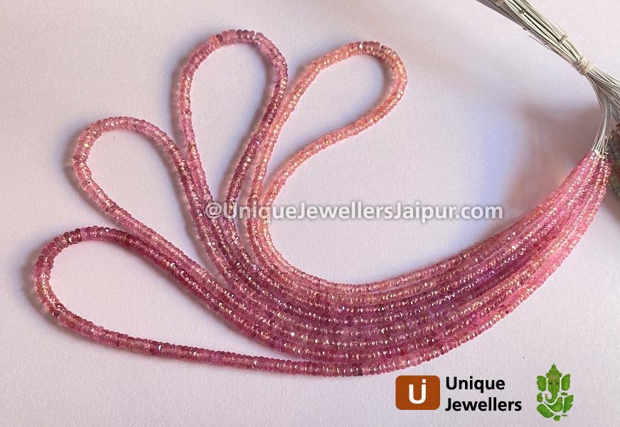 Mountbatten Pink Sapphire Faceted Roundelle Beads