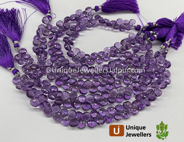 Amethyst Faceted Heart Beads