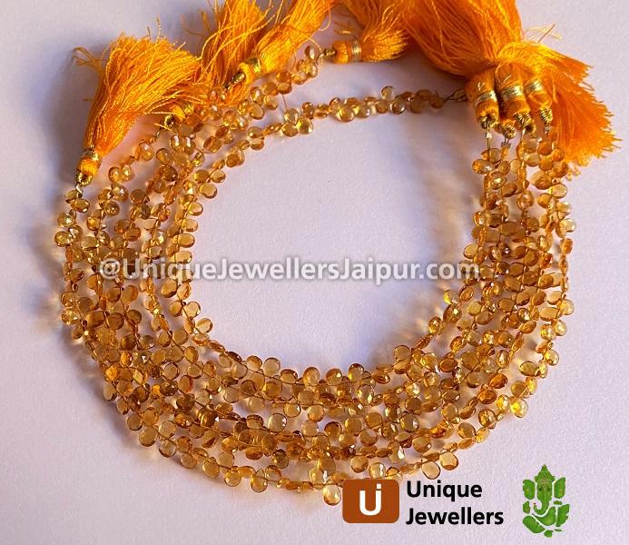 Madeira Citrine Faceted Pear Beads