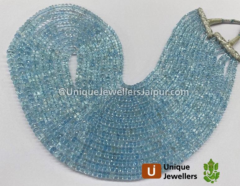 Aquamarine Far Faceted Roundelle Beads