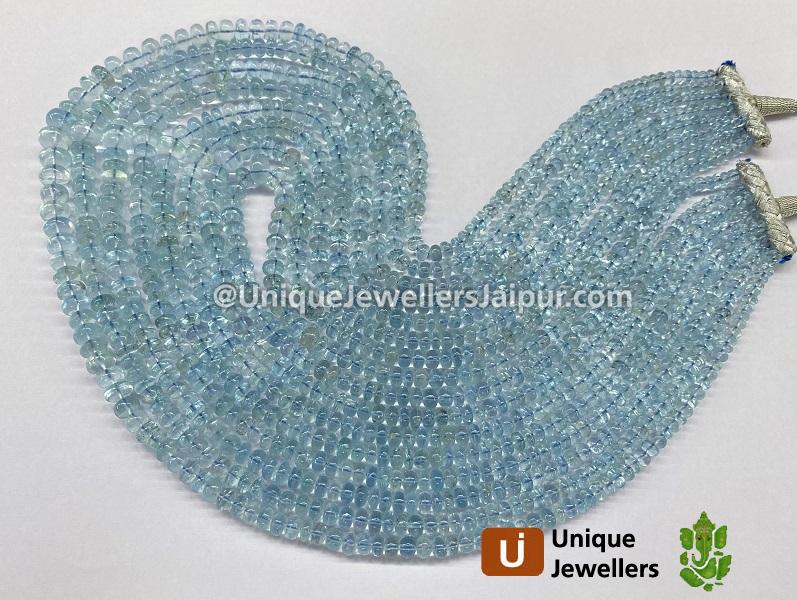 Aquamarine Smooth Roundelle Beads