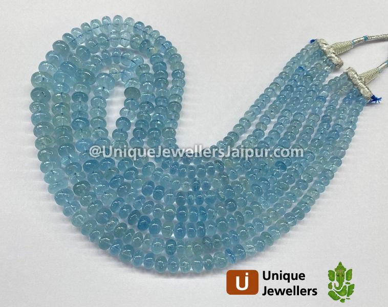 Milky Aquamarine Far Smooth Roundelle Beads