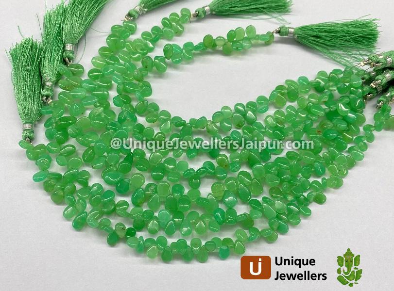 Chrysoprase Smooth Pear Beads
