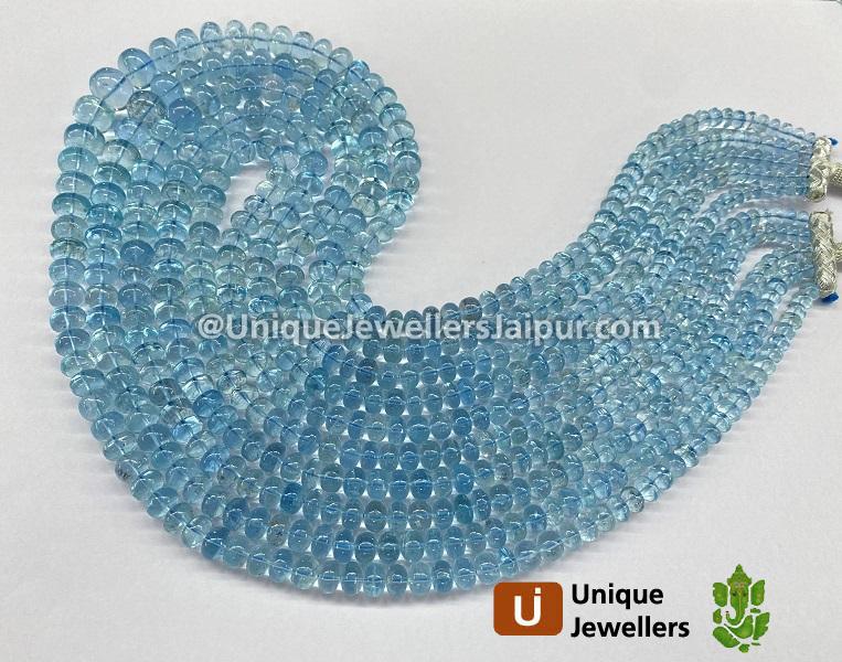 Aquamarine Far Smooth Roundelle Beads