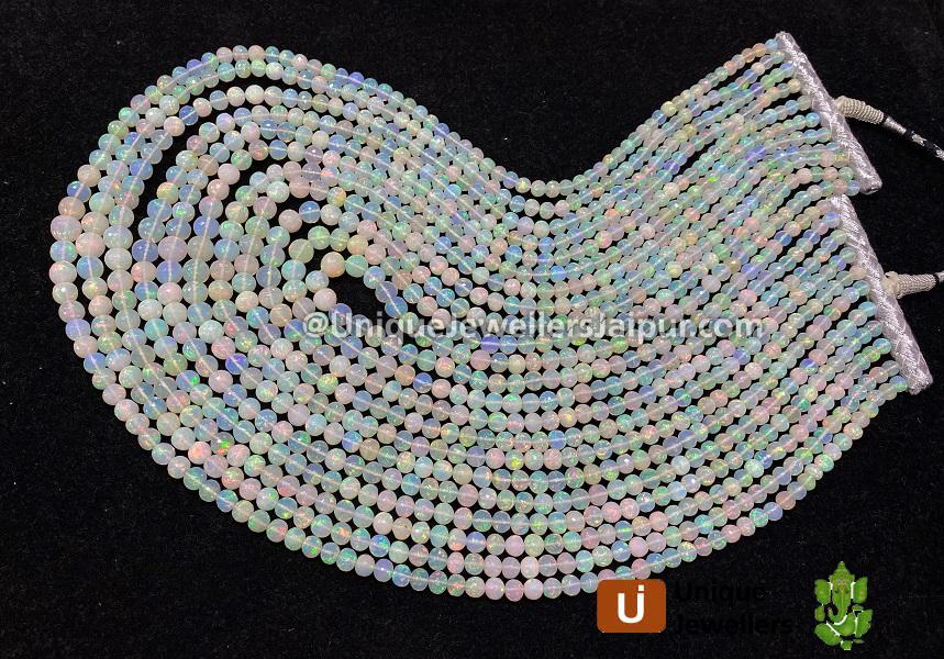 White Ethiopian Opal Far Faceted Round Balls Beads