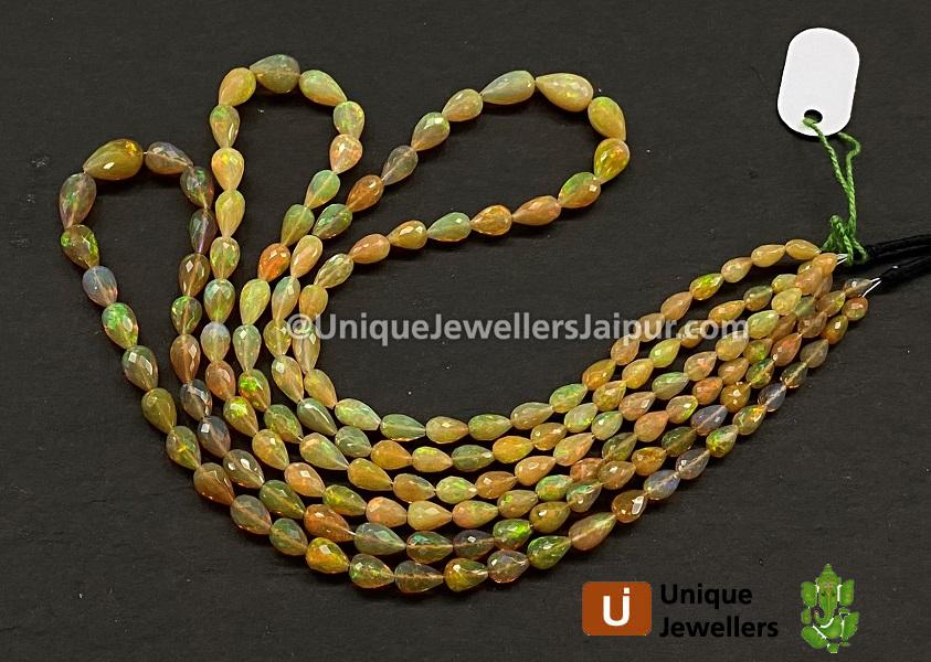 Orange Ethiopian Opal Faceted Straight Drill Drops Beads