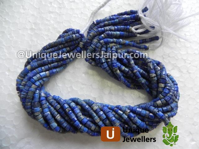 Lapis Faceted Tyre Beads