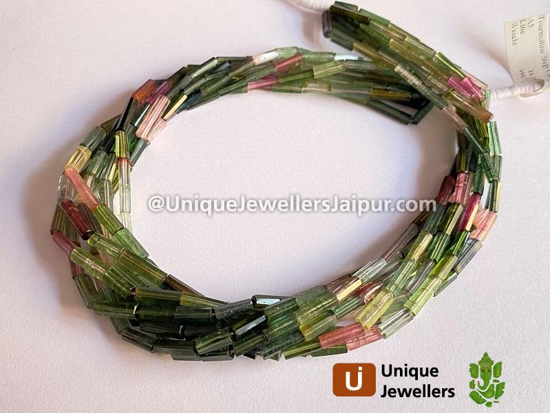 Tourmaline Step Cut Pipe Beads