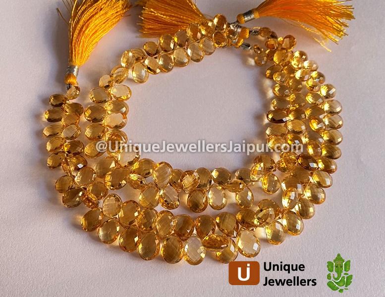 Citrine Briollete Pear Beads