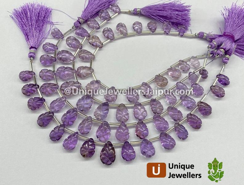 Amethyst Carved Pear Beads
