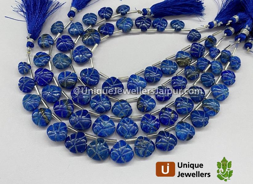 Lapis Carved Heart Beads