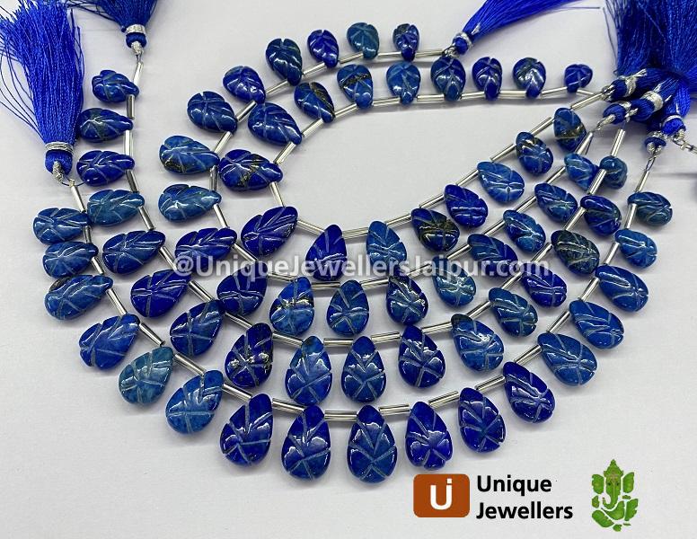 Lapis Carved Pear Beads