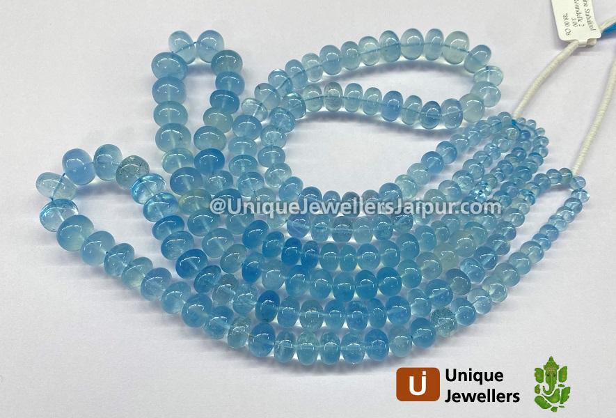 Aquamarine Stabilized Smooth Roundelle Beads