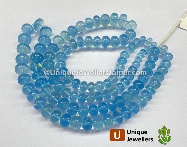 Aquamarine Stabilized Smooth Roundelle Beads