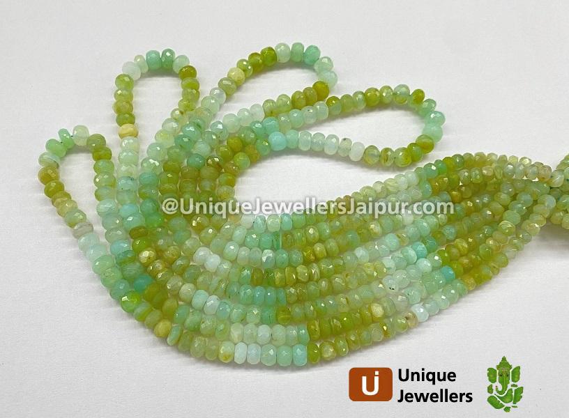 Blue Opal Peruvian Shaded Faceted Roundelle Beads