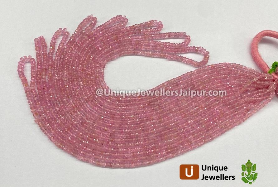 Pink Spinel Faceted Roundelle Beads