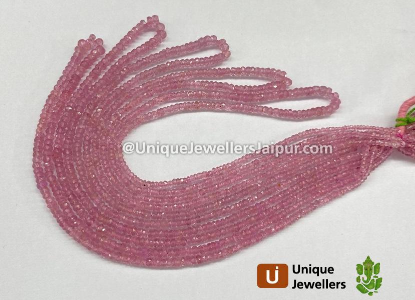 Pink Spinel Faceted Roundelle Beads