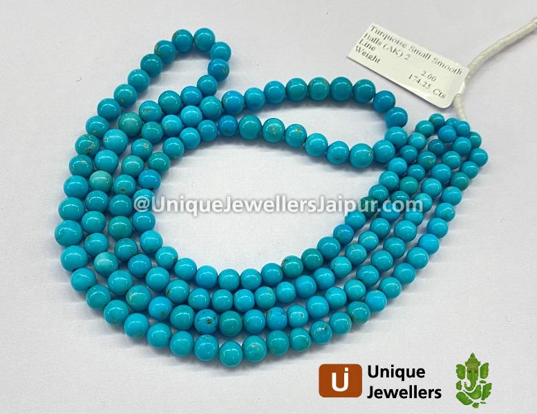 Turquoise Smooth Round Ball Beads