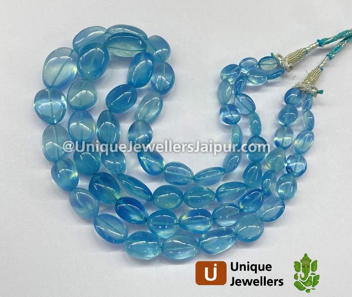 Aquamarine Stabilized Smooth Nuggets Beads