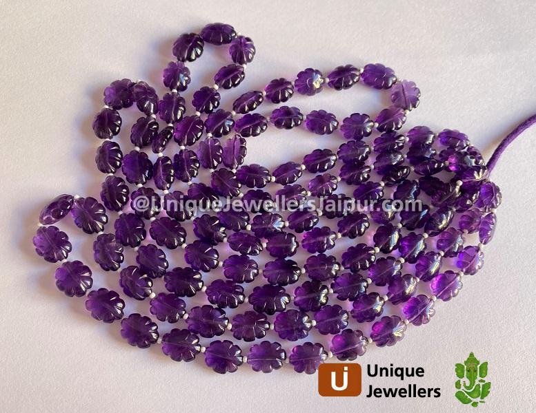 Amethyst Carved Oval Beads