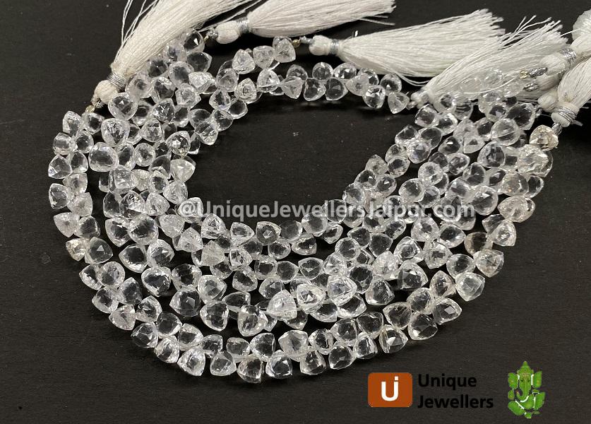Crystal Quartz Faceted Trillion Beads