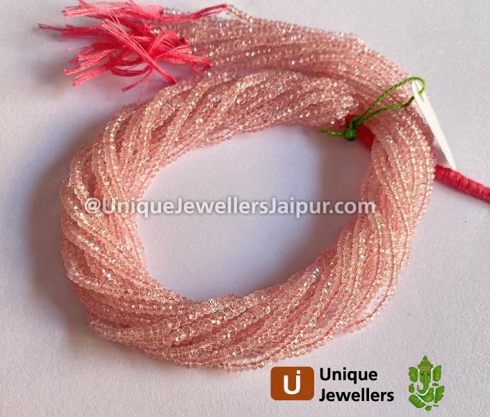 Morganite Faceted Roundelle Beads