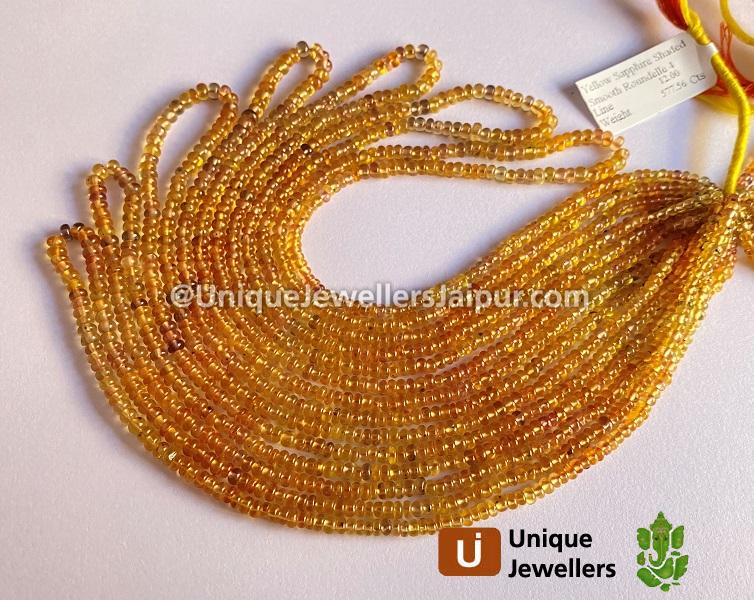 Yellowish Orange Sapphire Smooth Roundelle Beads