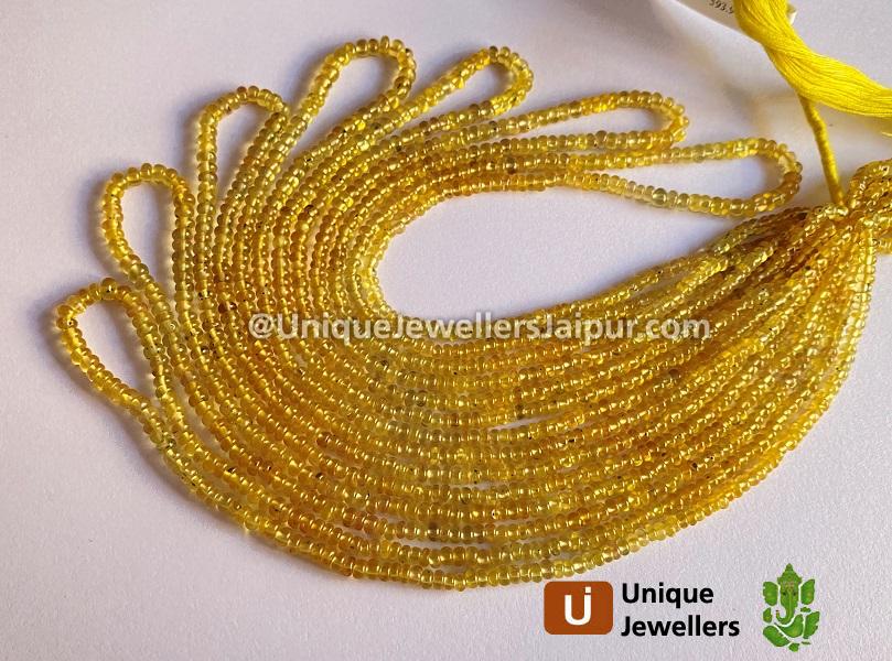 Yellow Sapphire Smooth Roundelle Beads