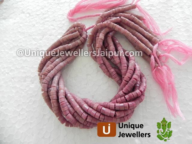 Rhodonite Faceted Tyre Beads