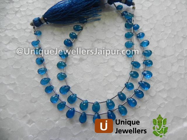 Neon Blue Apetite Plain Pear Beads