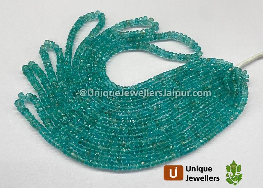 Green Apatite Faceted Roundelle Beads