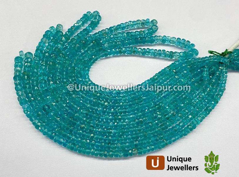 Bluish Green Apatite Faceted Roundelle Beads