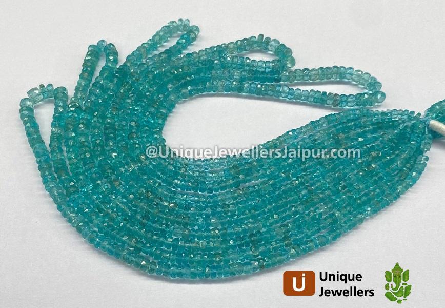 Greenish Blue Apatite Faceted Roundelle Beads