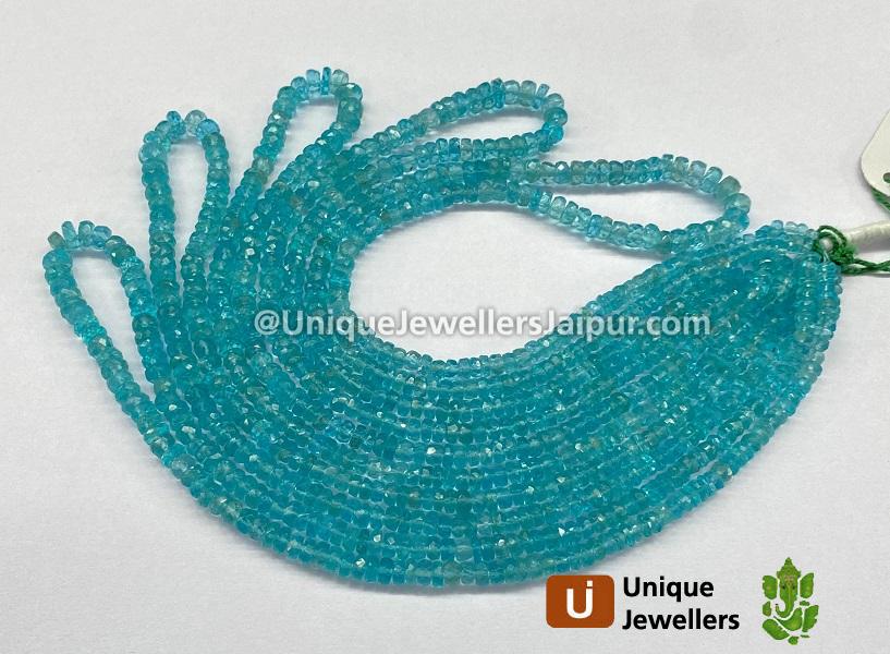 Sky Blue Apatite Faceted Roundelle Beads