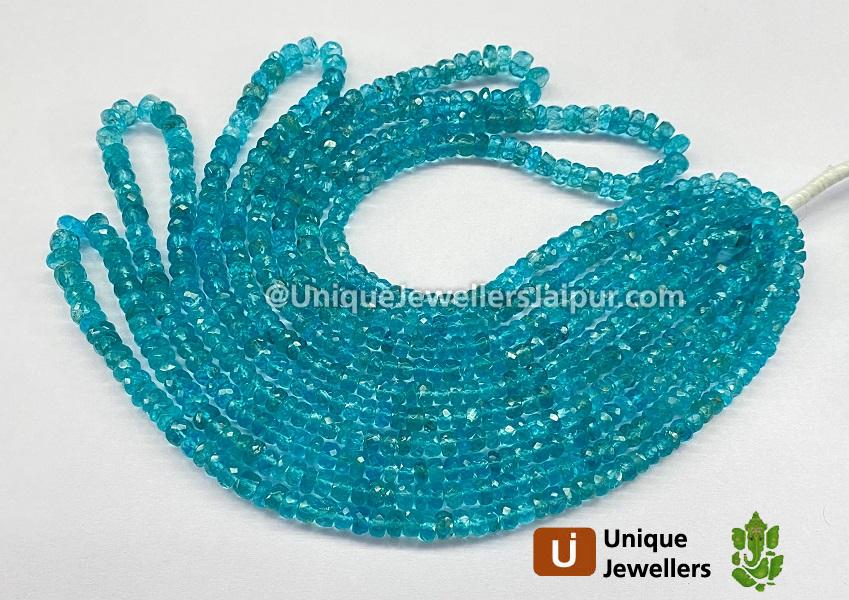 Sky Blue Apatite Far Faceted Roundelle Beads