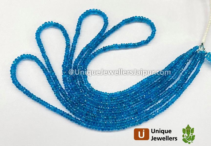 Neon Apatite Faceted Roundelle Beads